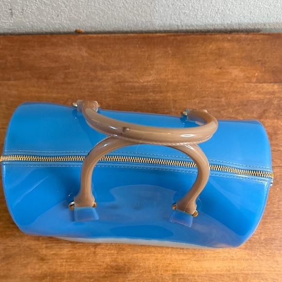 FURLA Blue Candy Boston Jelly Handbag - Picture 5 of 11
